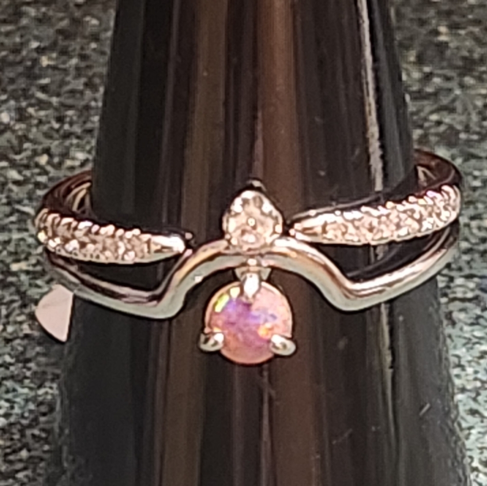 RBP6566 unspoken dreams bomb Party Ring size 9 2 seperate bands NWT fire opal
